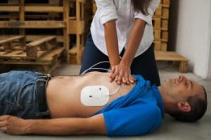 Cardiac First Response CPR on a man